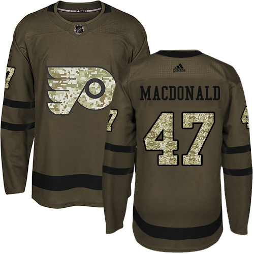 Adidas Flyers #47 Andrew MacDonald Green Salute to Service Stitched NHL Jersey - Click Image to Close
